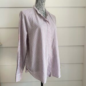 Xirena Striped Long Sleeve Cotton Blouse size M